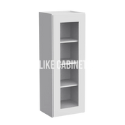 White Shaker 42'' H Single Door Wall Cabinet with Glass Door