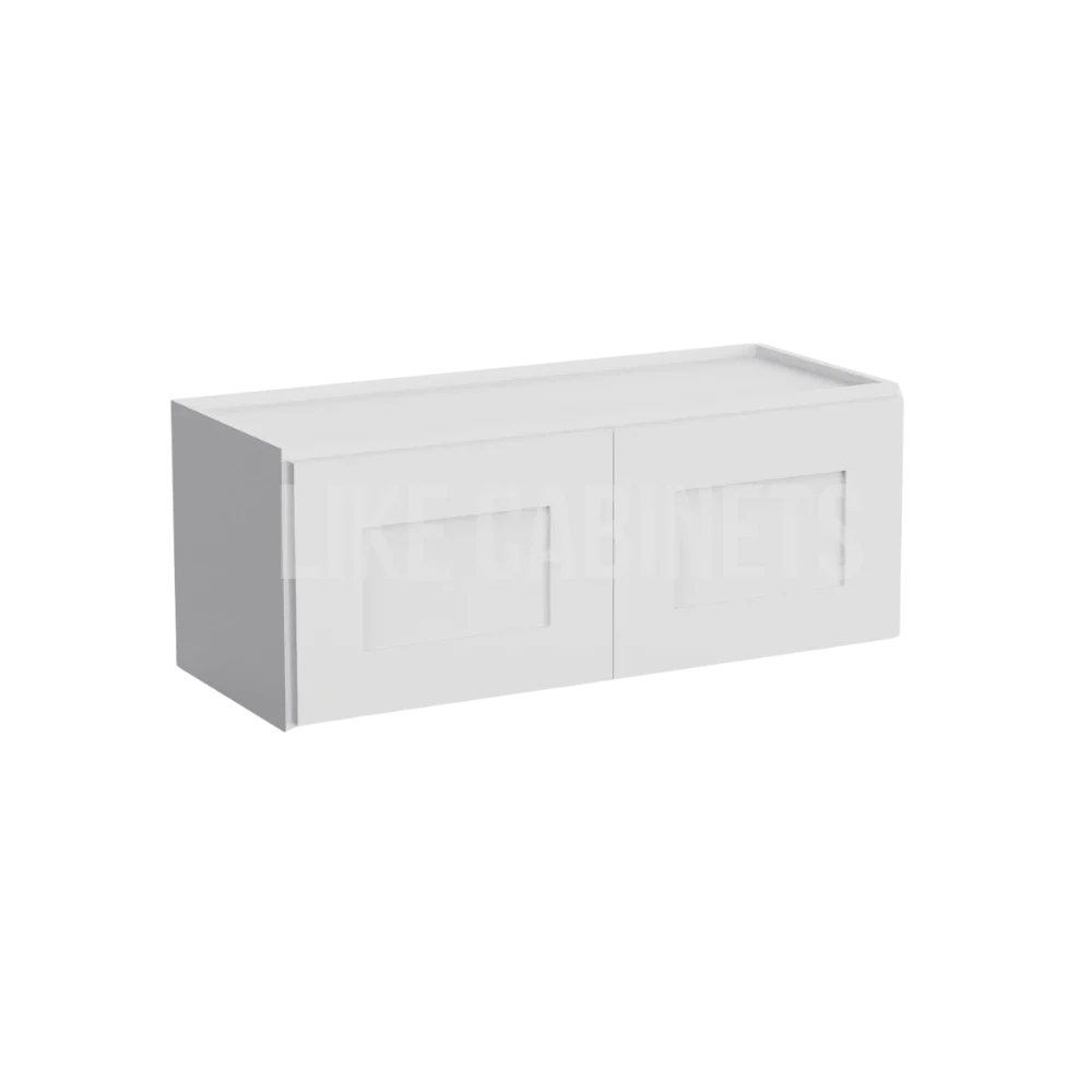 White Shaker 12'' H Double Door Wall Cabinet