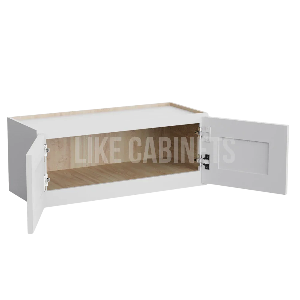 White Shaker 12'' H Double Door Wall Cabinet
