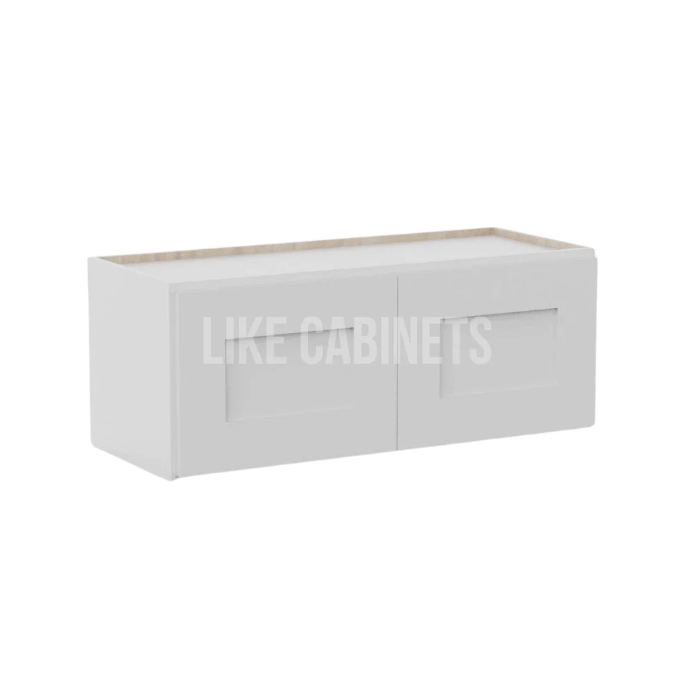 White Shaker 15'' H Double Door Wall Cabinet
