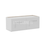 White Shaker 15'' H Double Door Wall Cabinet