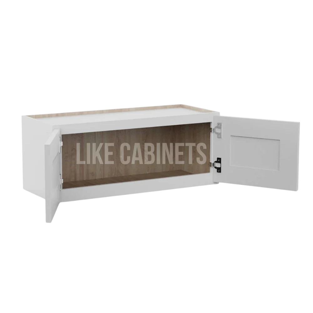 White Shaker 15'' H Double Door Wall Cabinet