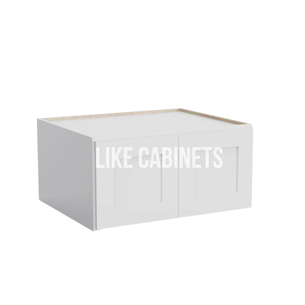 Shaker White 30'' W Refrigerator Wall Cabinet 24'' Deep