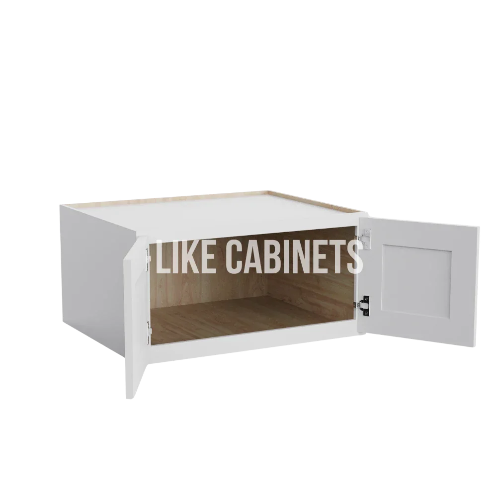 Shaker White 30'' W Refrigerator Wall Cabinet 24'' Deep