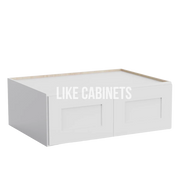 Shaker White 33'' W Refrigerator Wall Cabinet 24'' Deep