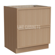 Slim White Oak Shaker Two Drawer Base