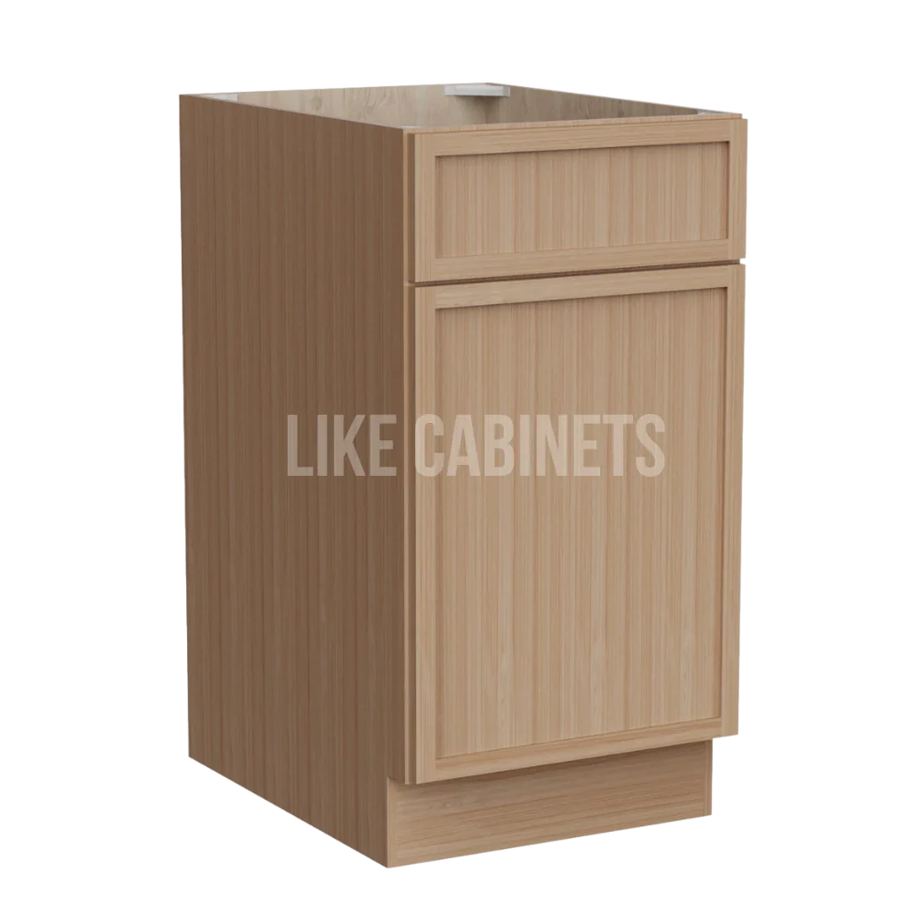 Slim White Oak Cabinet with Single Door & Drawer