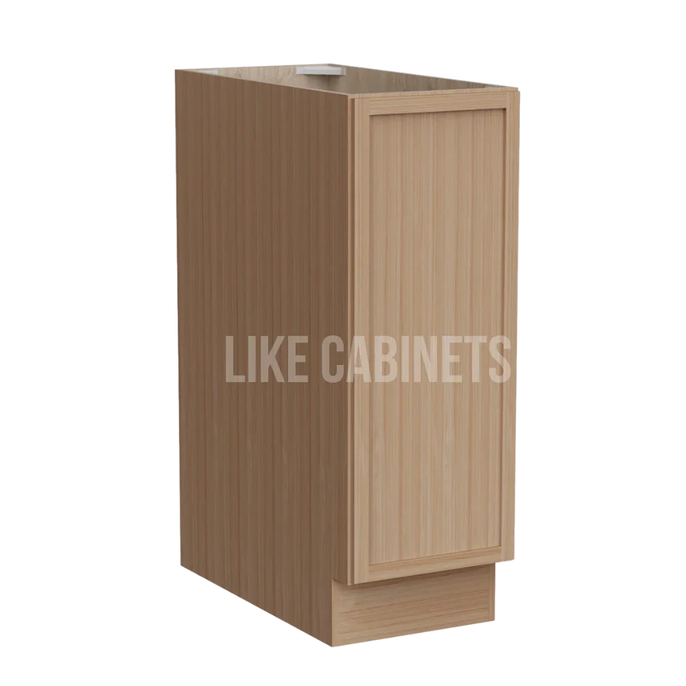 Slim White Oak Full Height Single Door Base Cabinet