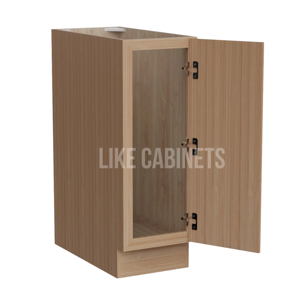 Slim White Oak Full Height Single Door Base Cabinet