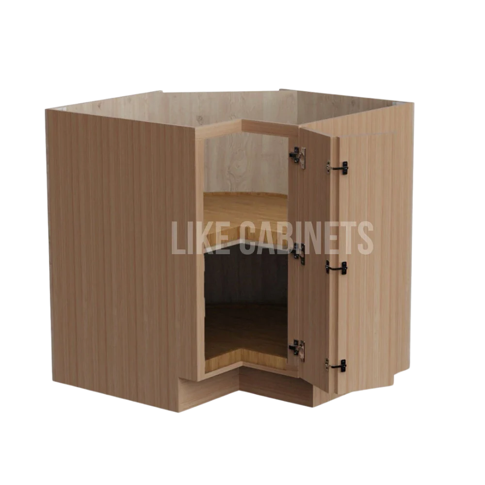 Slim White Oak Shaker Lazy Susan Base Cabinet