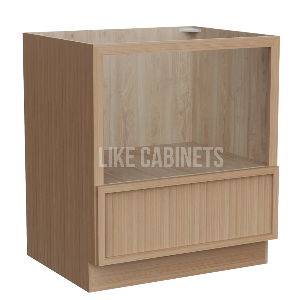 Slim White Oak Shaker Microwave Base Cabinet