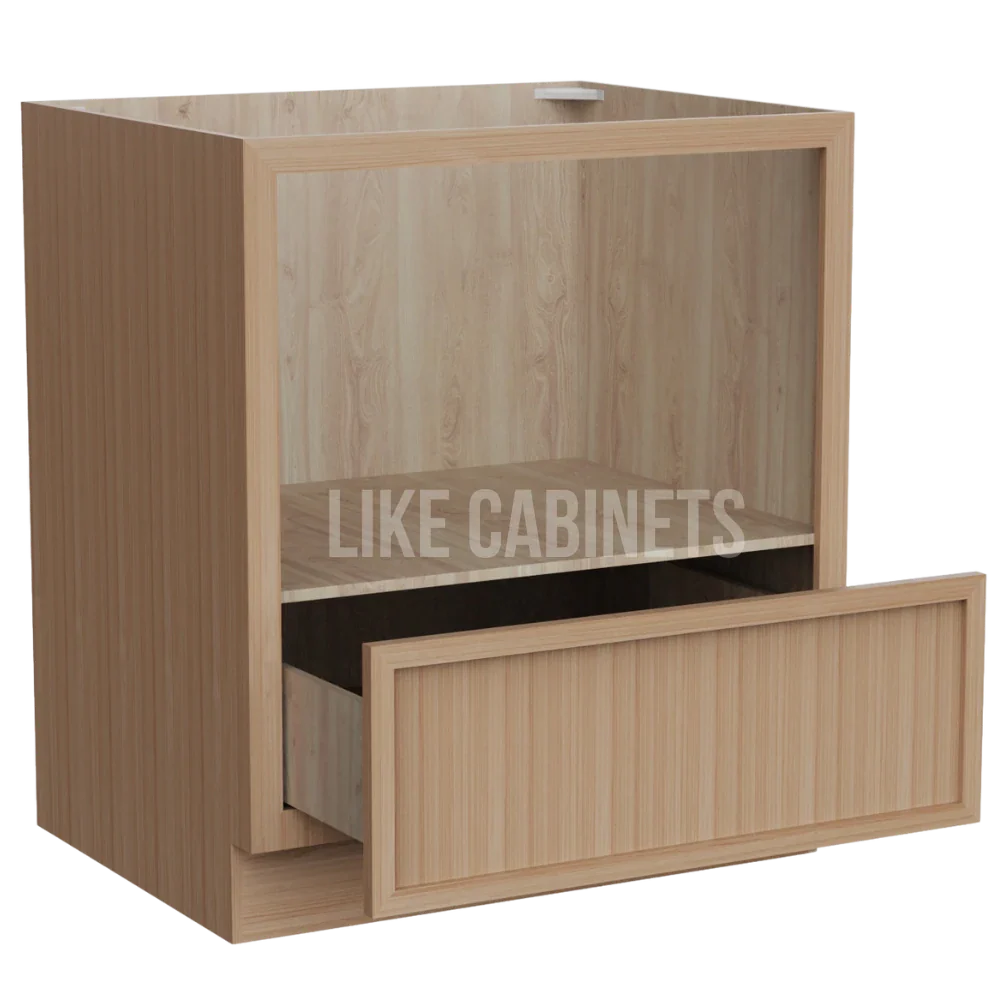 Slim White Oak Shaker Microwave Base Cabinet