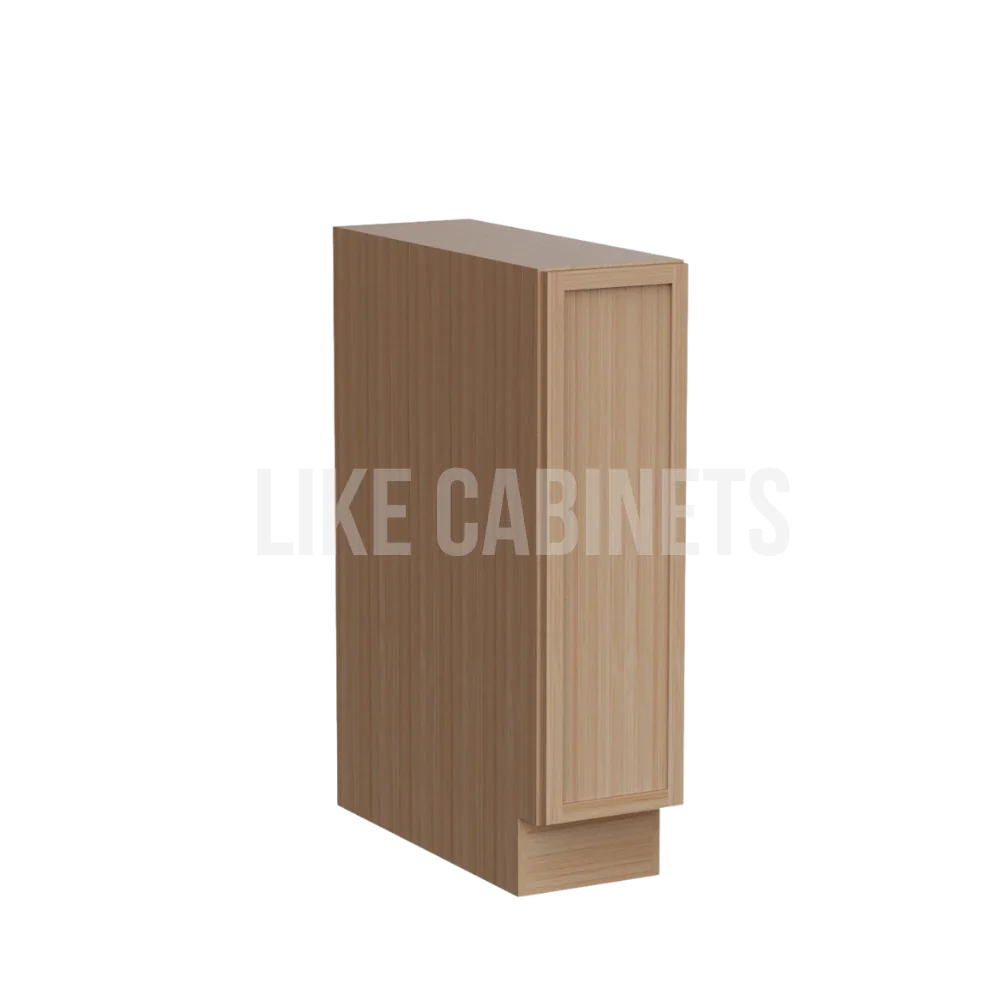 Slim White Oak Shaker Spice Pull Base Cabinet