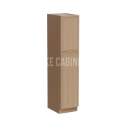 Slim White Oak 18'' W Two Single Door Utility Pantry Cabinet