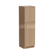 Slim White Oak 24'' W Two Double Door Utility Pantry Cabinet