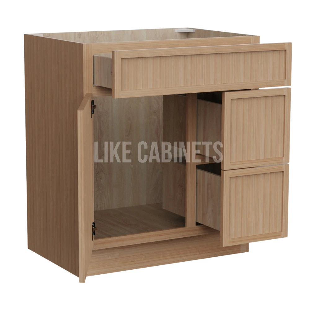 Slim White Oak 30'' W Vanity Combo with Drawers