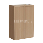 Slim White Oak Double Door Wall Cabinets 36''H, 12''D