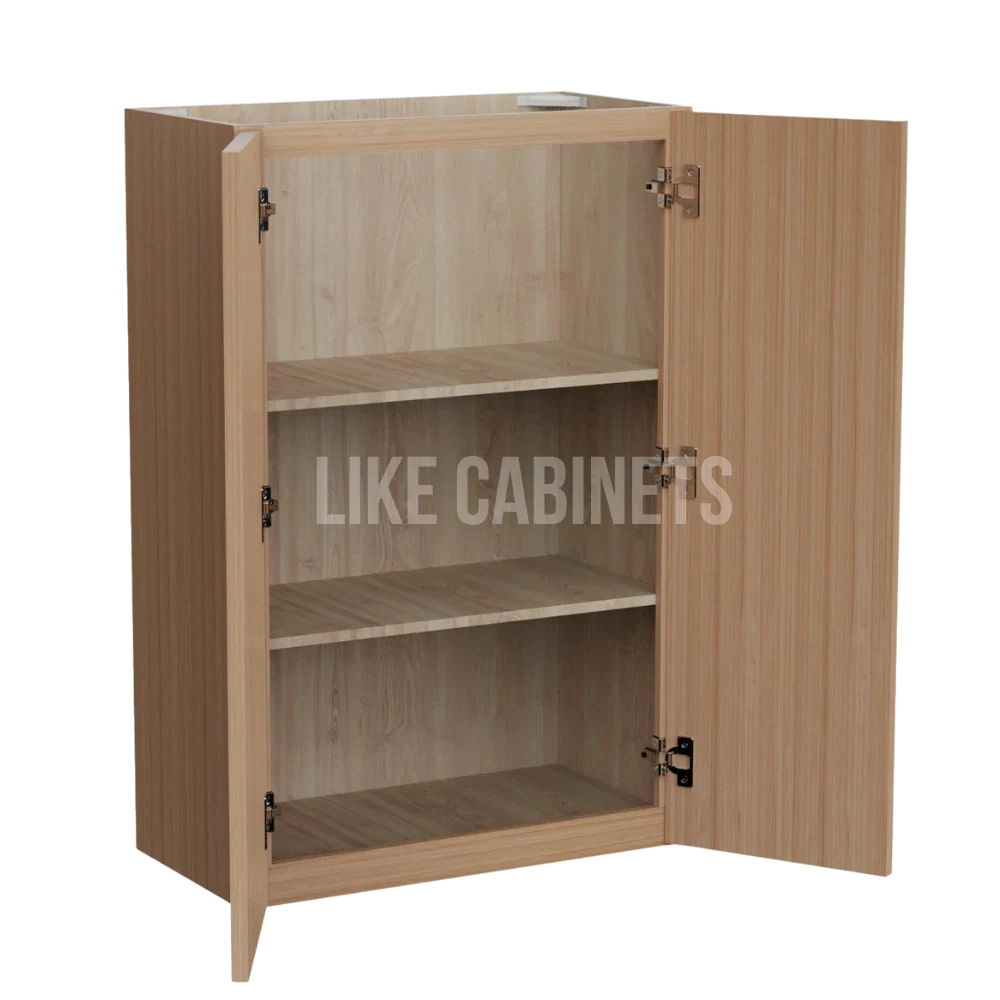 Slim White Oak Double Door Wall Cabinets 36''H, 12''D