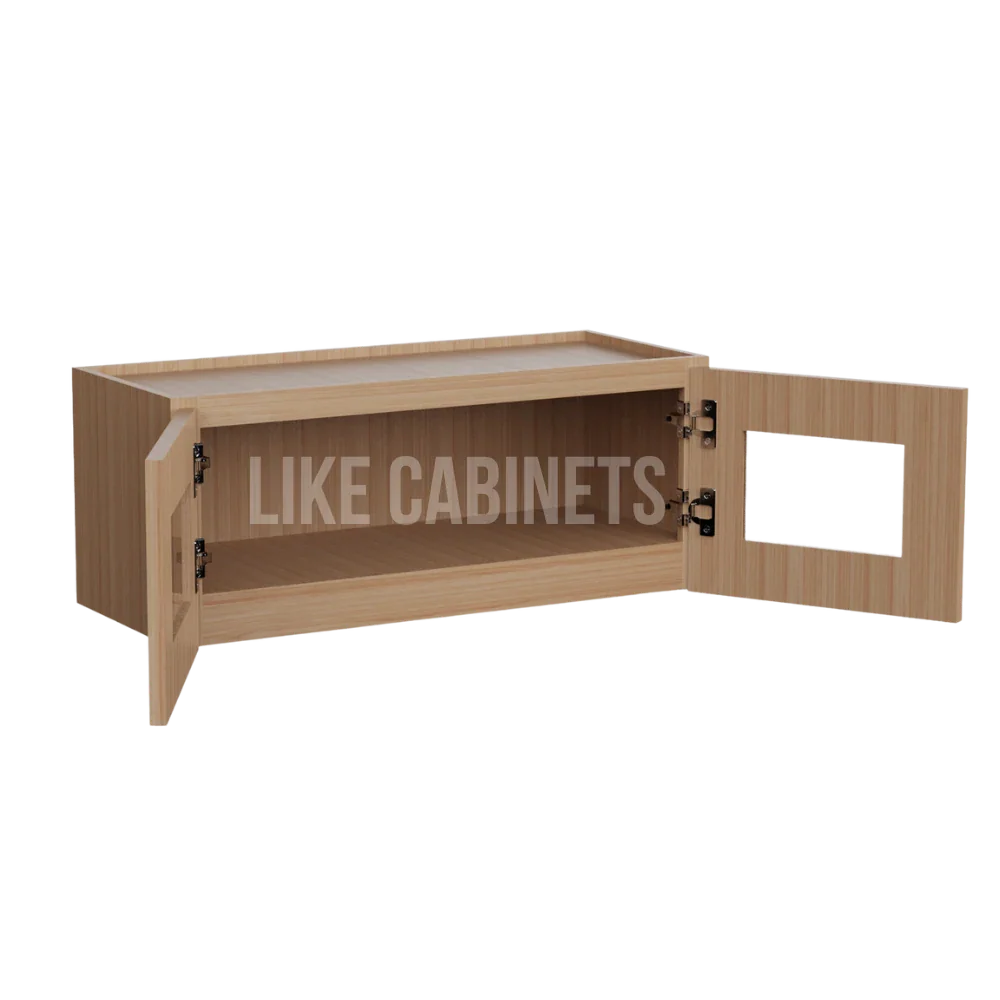 Slim White Oak 12'' H Double Door Wall Cabinet