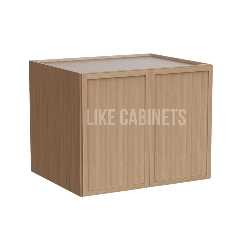 Slim White Oak 24'' H Refrigerator Wall Cabinet 24'' Deep