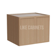 Slim White Oak 24'' H Refrigerator Wall Cabinet 24'' Deep