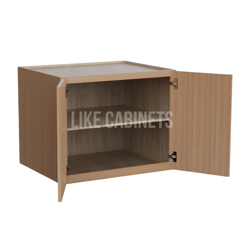 Slim White Oak 24'' H Refrigerator Wall Cabinet 24'' Deep