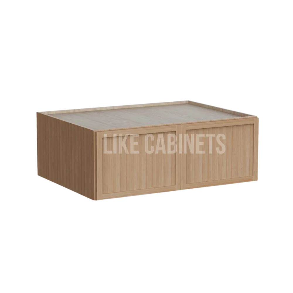 Slim White Oak 36'' W Refrigerator Wall Cabinet 24'' Deep