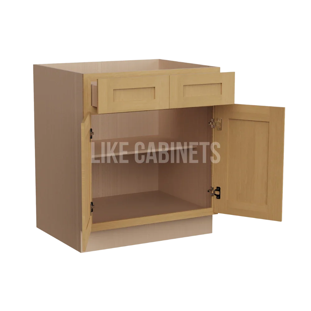 Treasure Chest Base Cabinet with Double Doors and Drawers