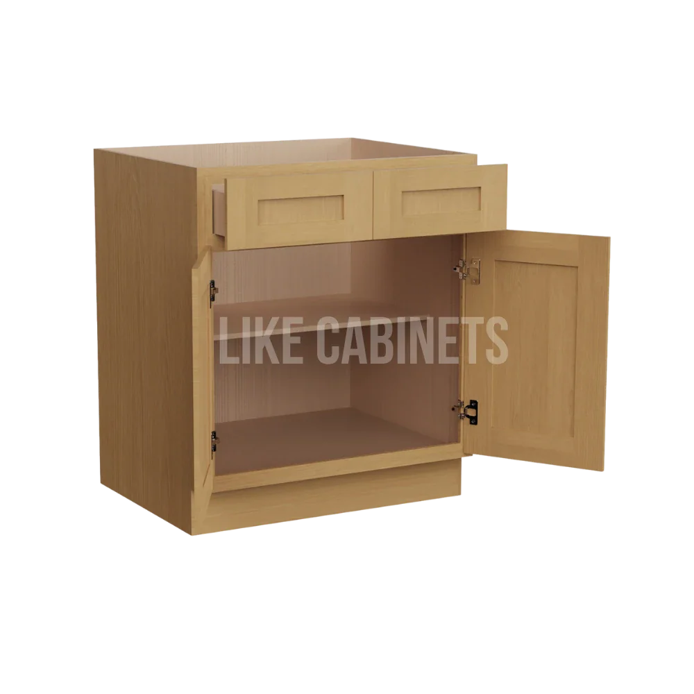 Treasure Chest Base Cabinet with Double Doors and Drawers