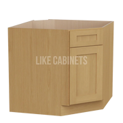 Treasure Chest Corner Sink Base Cabinet with False Drawer