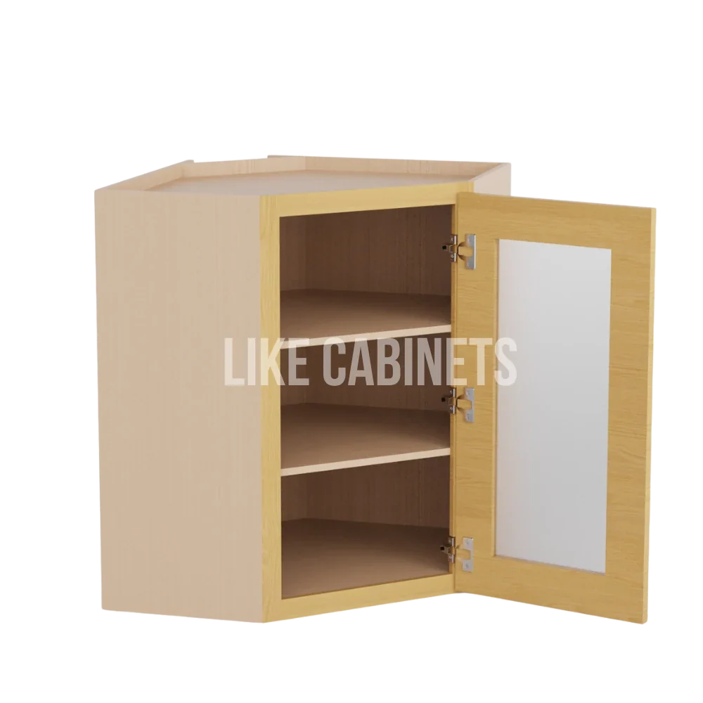 Treasure Chest Shaker 24'' Diagonal Corner Wall Cabinet with Glass Door