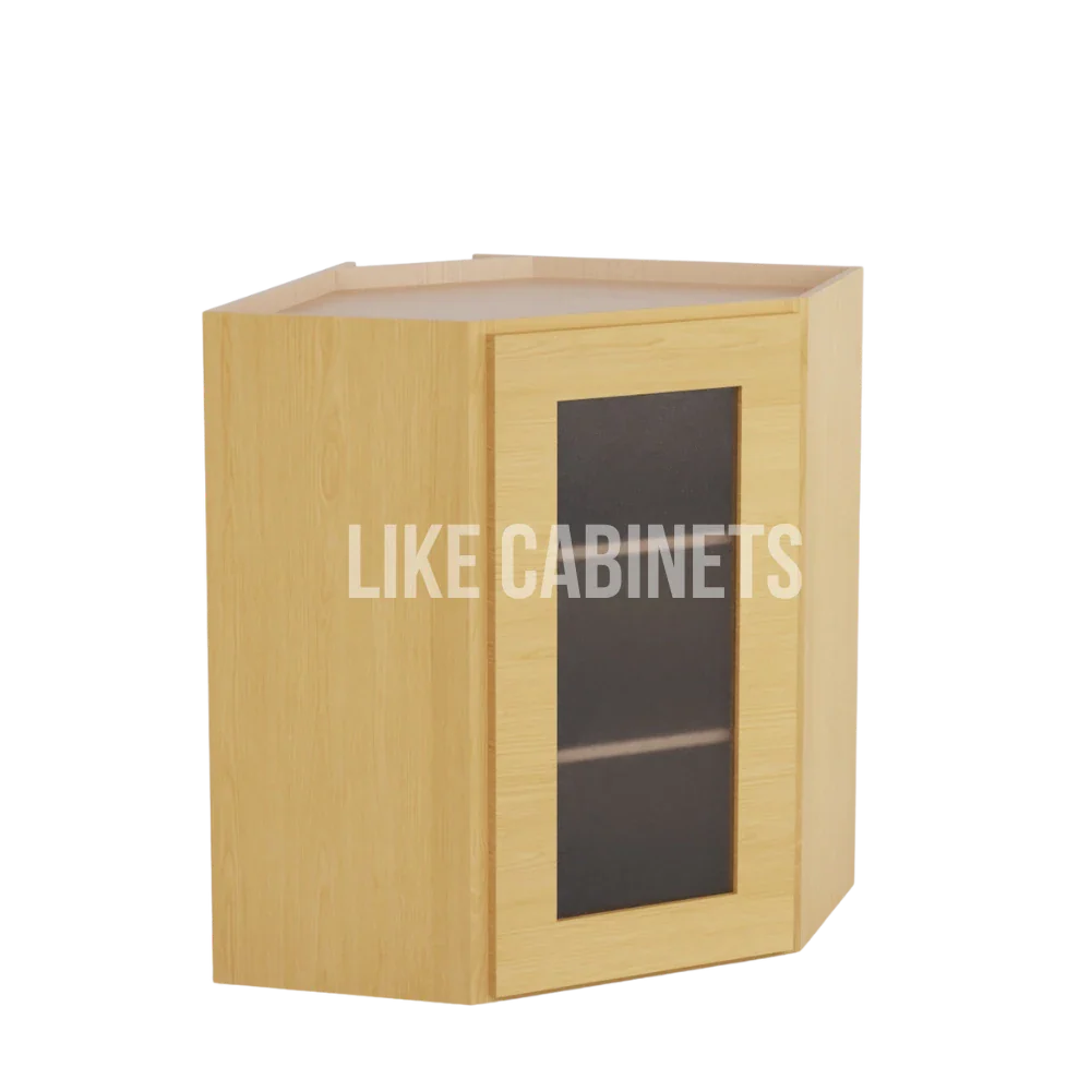 Treasure Chest Shaker 24'' W Diagonal Corner Wall Cabinet with Glass Door