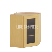 Treasure Chest Shaker 24'' W Diagonal Corner Wall Cabinet with Glass Door