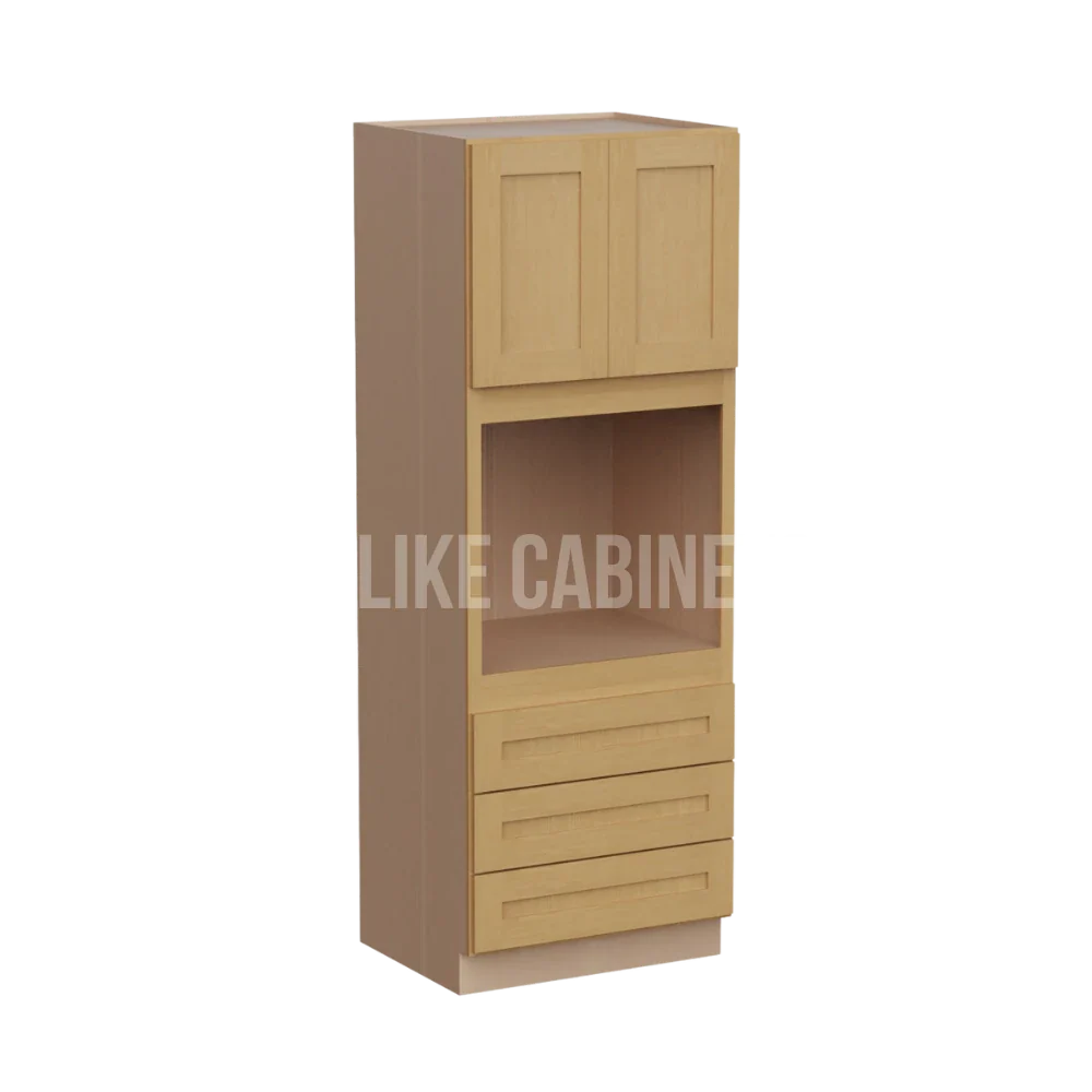 Treasure Chest Shaker 30'' W Oven Pantry Cabinet with Three Drawers