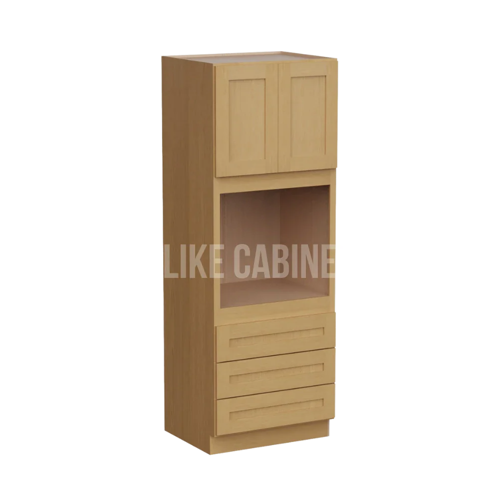 Treasure Chest Shaker 30'' W Oven Pantry Cabinet with Three Drawers