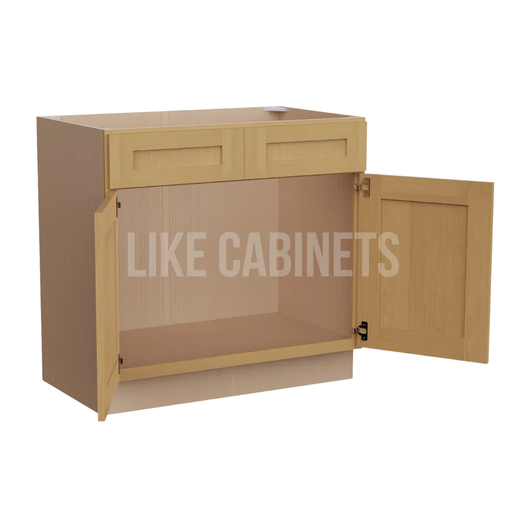Treasure Chest Shaker Double Vanity Sink Base Cabinet