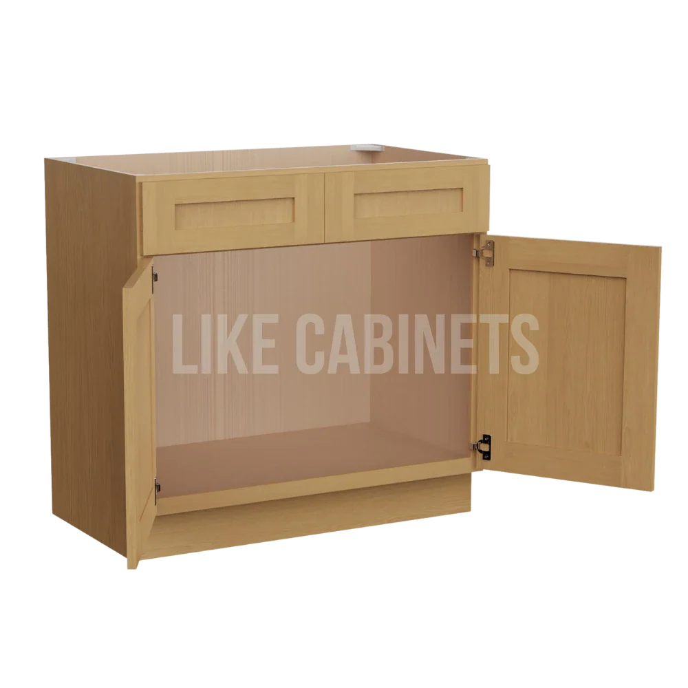 Treasure Chest Shaker Double Vanity Sink Base Cabinet
