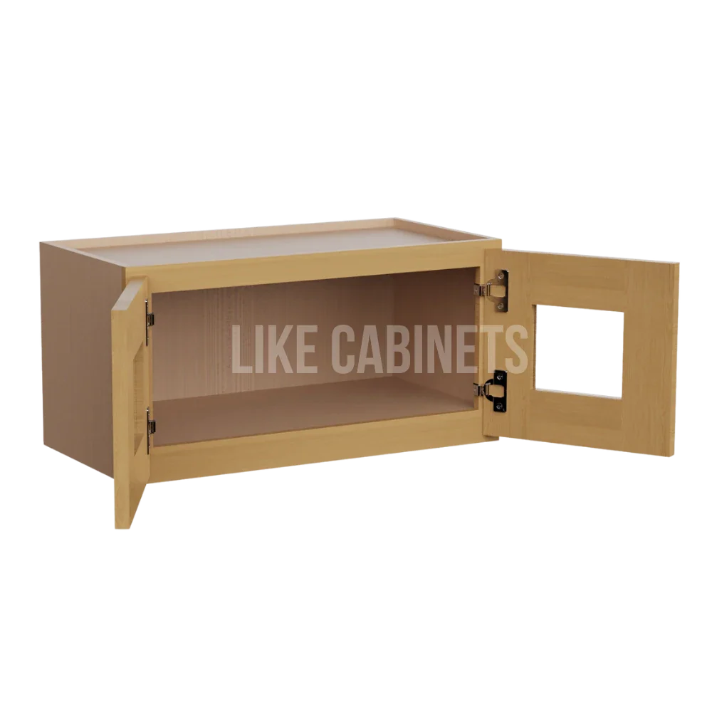 Treasure Chest Shaker 12'' H Double Door Wall Cabinet with Glass Doors