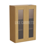 Treasure Chest Shaker 36'' H Double Door Wall Cabinet with Glass Doors