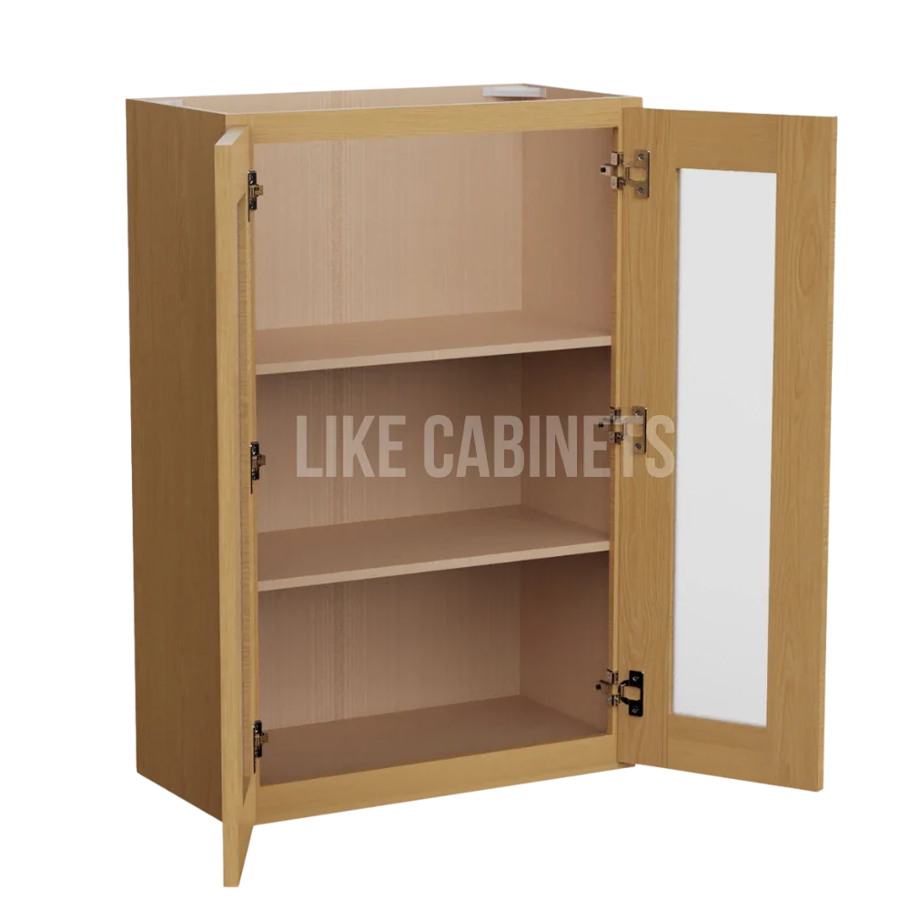 Treasure Chest Shaker 36'' H Double Door Wall Cabinet with Glass Doors