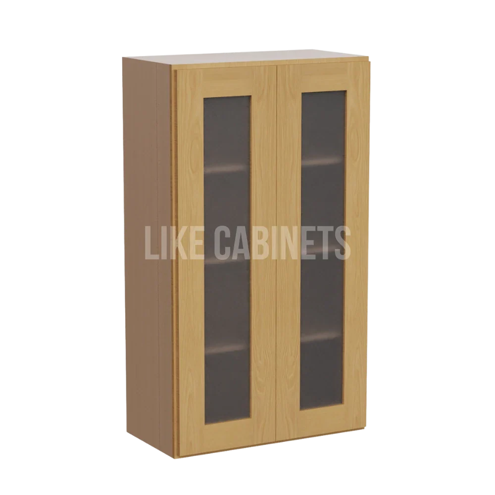 Treasure Chest Shaker 42'' H Double Door Wall Cabinet with Glass Doors