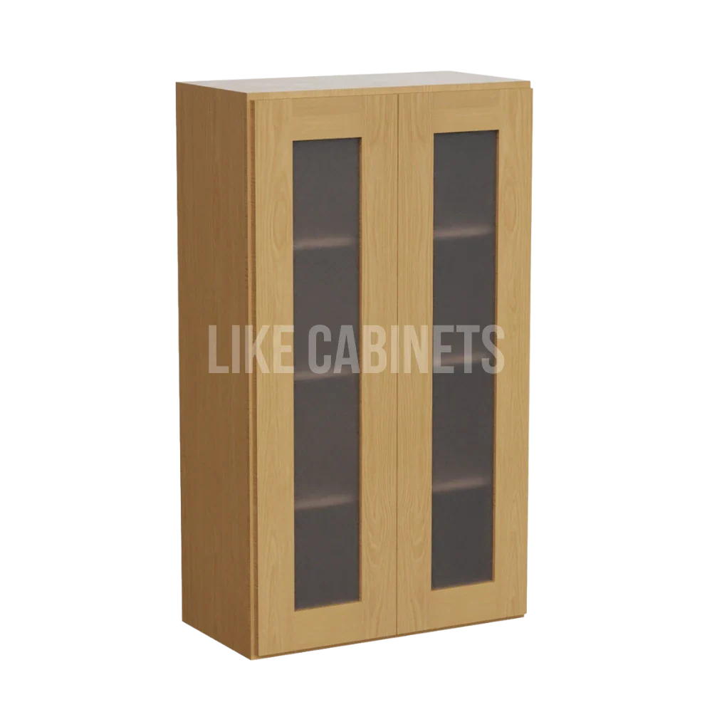 Treasure Chest Shaker 42'' H Double Door Wall Cabinet with Glass Doors