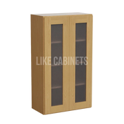 Treasure Chest Shaker 42'' H Double Door Wall Cabinet with Glass Doors