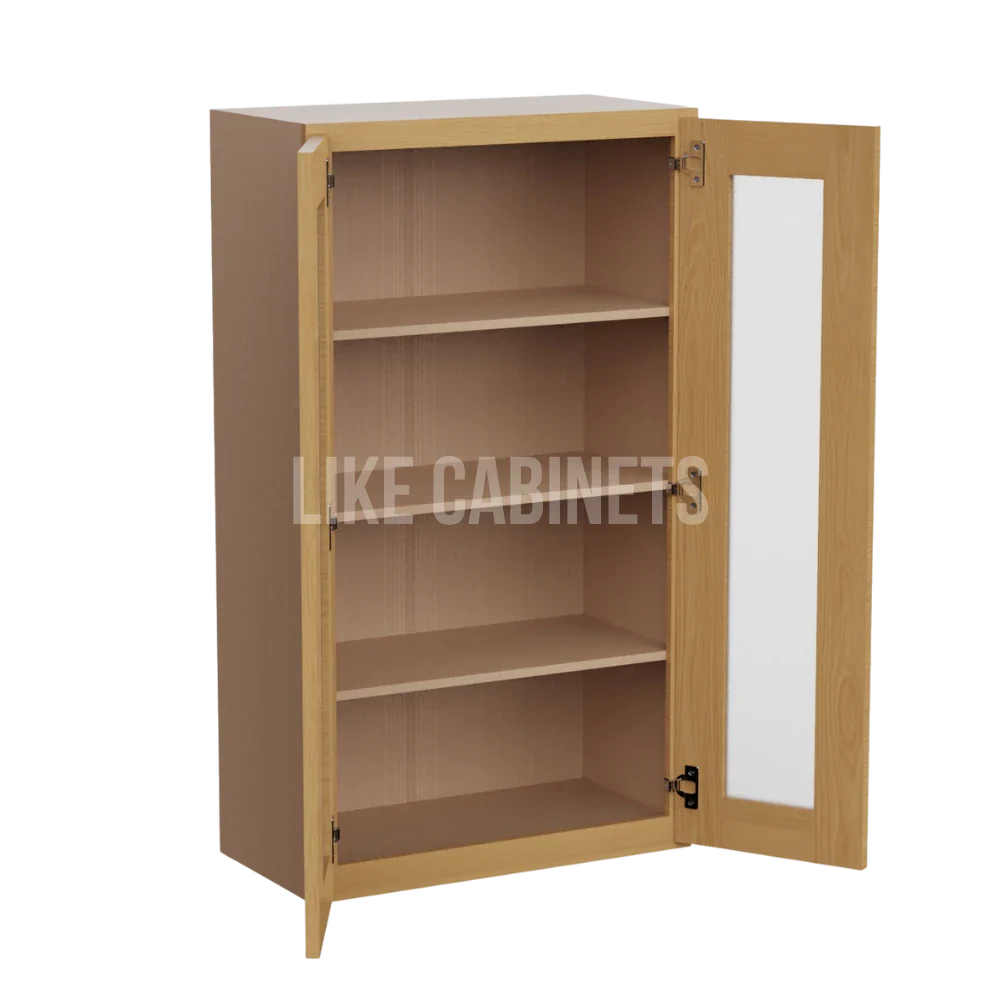 Treasure Chest Shaker 42'' H Double Door Wall Cabinet with Glass Doors