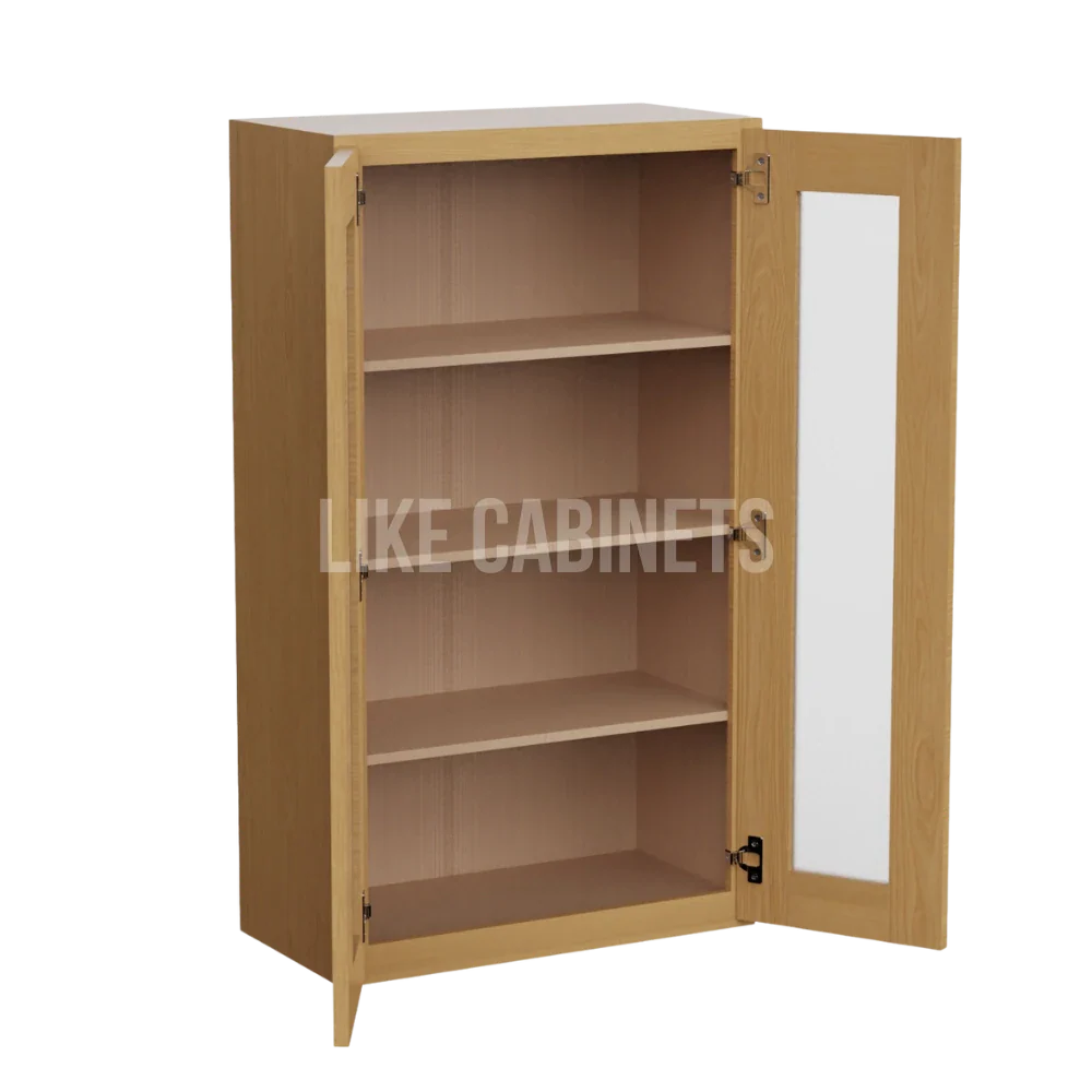 Treasure Chest Shaker 42'' H Double Door Wall Cabinet with Glass Doors