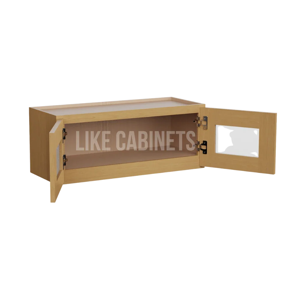 Treasure Chest 30''W Double Door Wall Cabinet whit Glass Doors