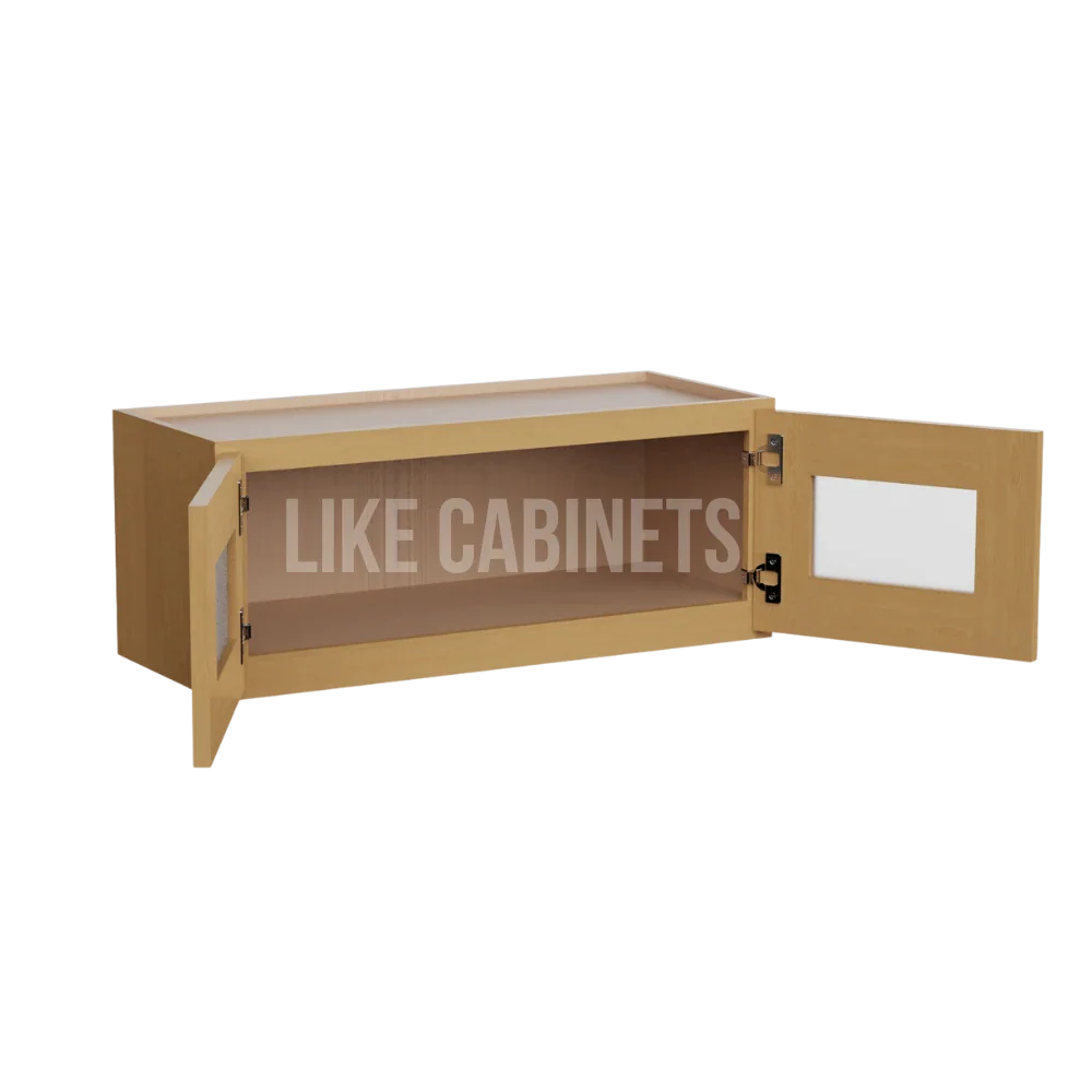 Treasure Chest Shaker 18'' H Double Door Wall Cabinet With Glass Doors