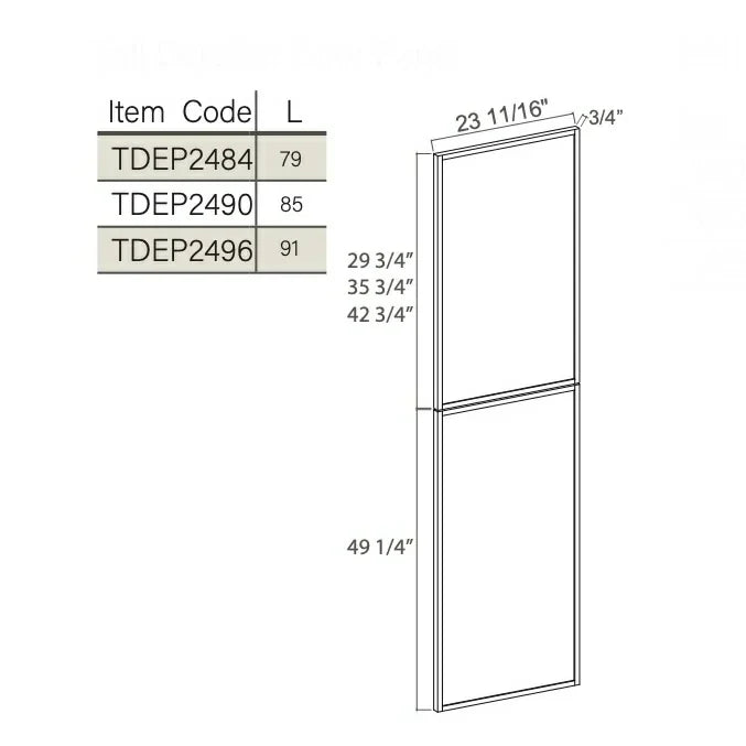 Slim White Oak Shaker Tall Decorative Door Panel