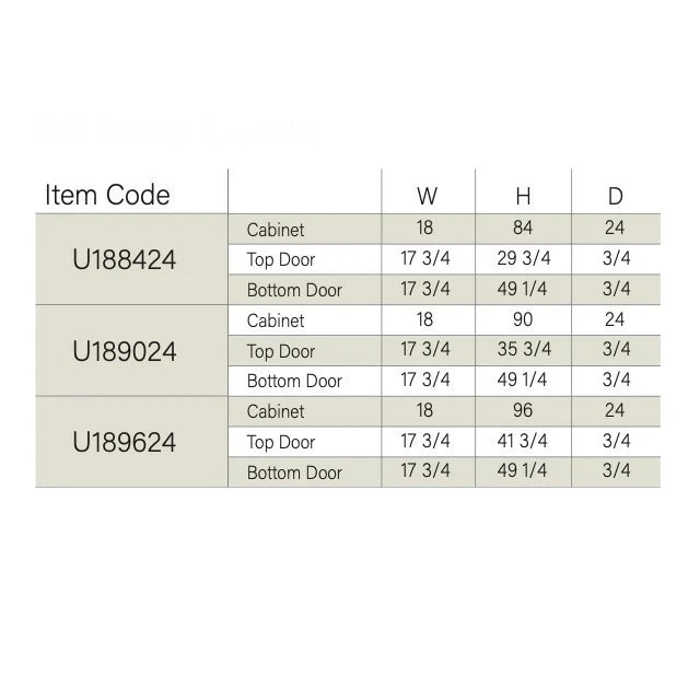 Slim Dove White 18'' W Two Single Door Utility Pantry Cabinet
