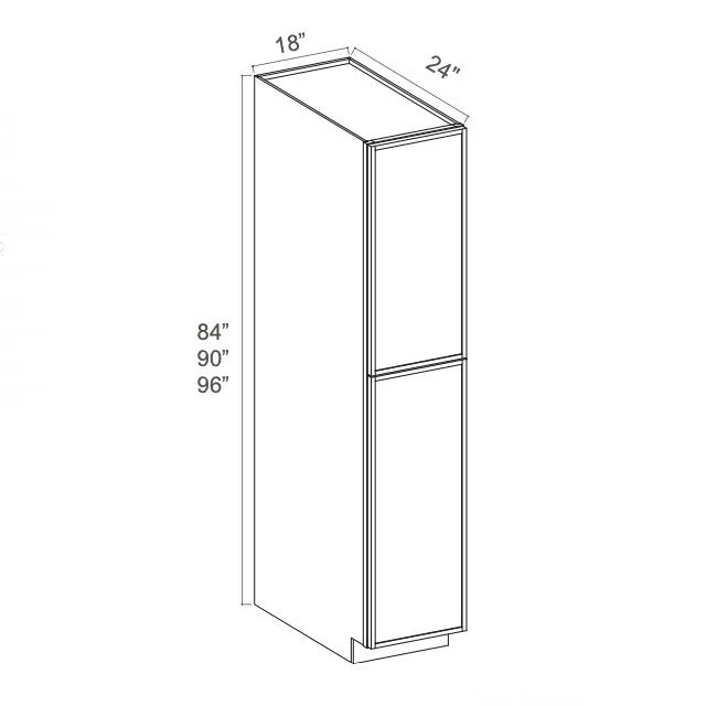Slim Dove White 18'' W Two Single Door Utility Pantry Cabinet
